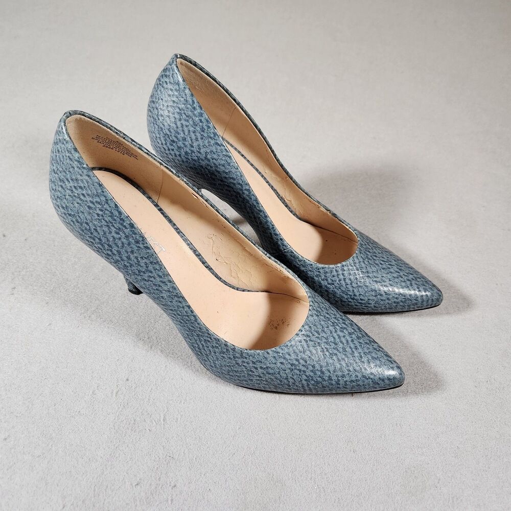 Nine West Tatiana Pointy Toe Pumps Blue/Grey Size 8
